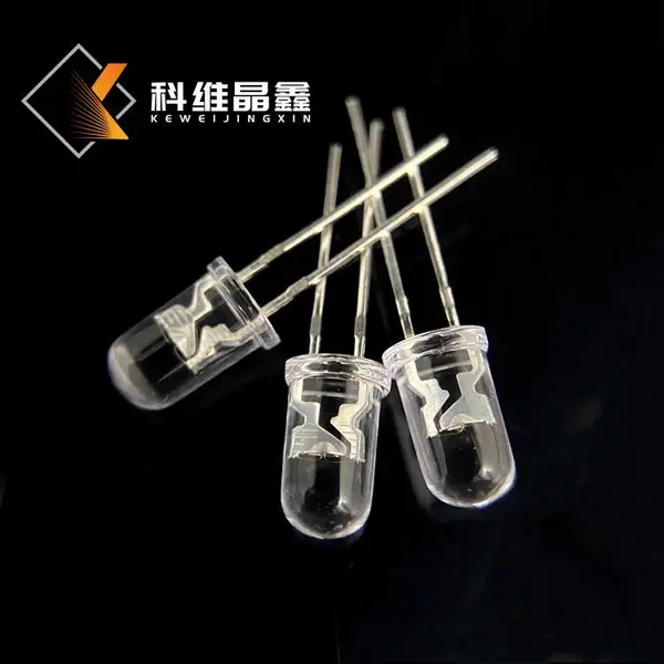 插件灯珠 F5圆头白发蓝高亮度 5mm发光二极管LED蓝光鼠标灯