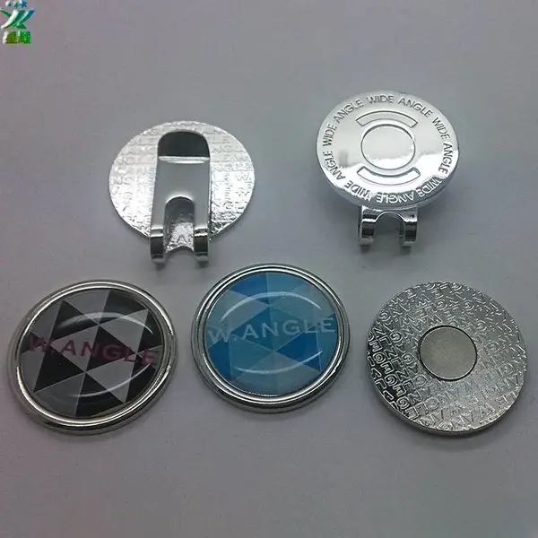 韩国高尔夫品牌金属滴胶烤漆帽夹定制 体育器材用品果岭叉制作