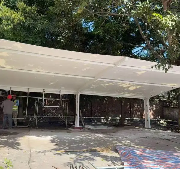 贵州膜结构停车棚厂家 遵义汽车遮阳棚 毕节小区电动车棚 黔南充电桩雨棚定制施工