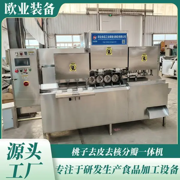 秋月梨去皮去核分瓣一体机 桃子深加工流水线设备 大产量多工位削皮机