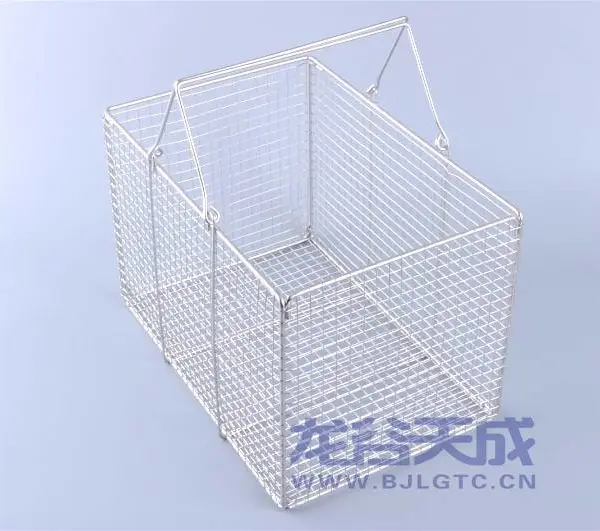 实验室大号不锈钢消毒筐 采样筐 双提手不锈钢清洗筐 瓶提篮 300*200*200mm