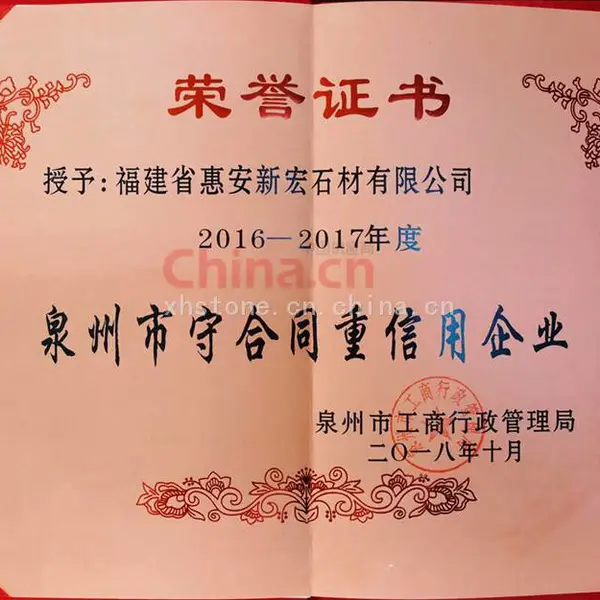 2016-2017泉州市守合同重信用企业