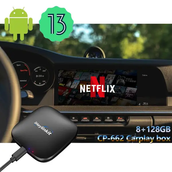 ApplePie Carplay智能车盒CP-662支持SIM卡和TF卡USB即插即用8+128GB
