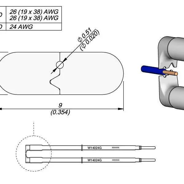 西班牙JBC捷毕禧W14034G单孔剥线烙铁头 实?线 34G ?0.16mm