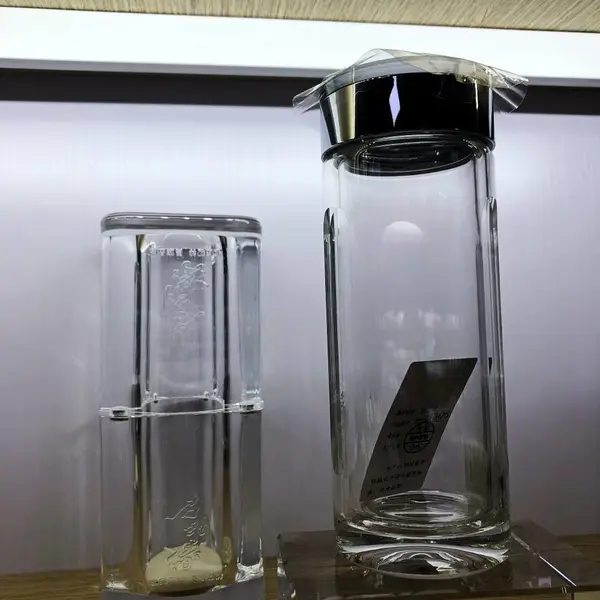 西安水晶笔筒、玻璃茶杯两件套商务礼品