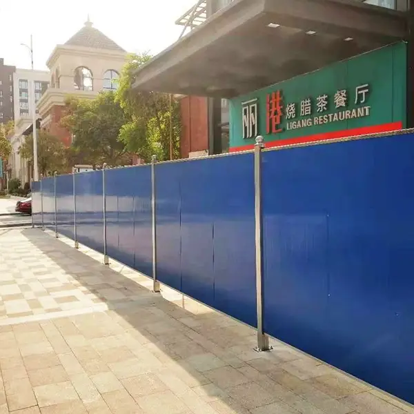 双层彩钢泡沫夹心板围挡 仿真绿植铁皮施工围栏
