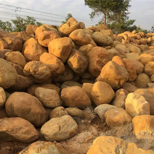 株洲黄蜡石假山原石 质地温润无裂纹 别墅园林景观点缀石