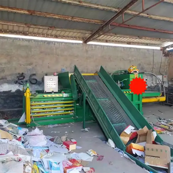 信立达 二手卧式液压打包机转让 废品回收站地磅抓车 处理