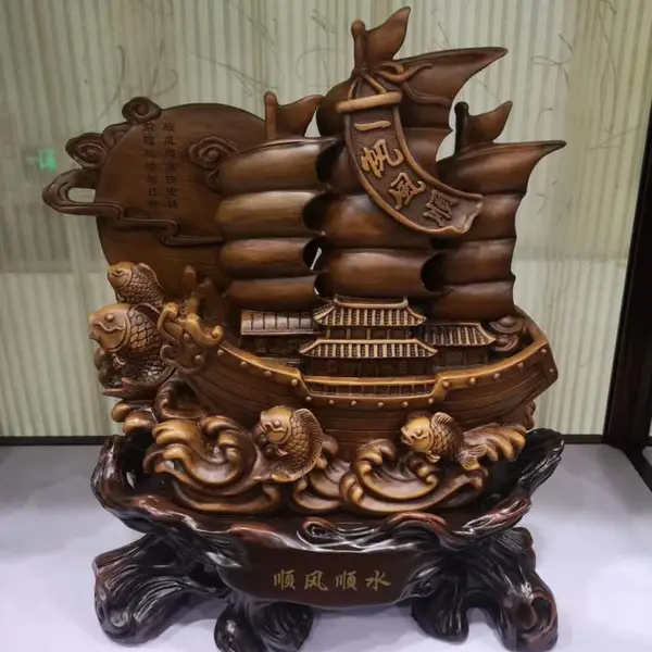 西安***牛根雕大摆件 红色仿古铜鼎大摆件 阿凡开业摆件厂