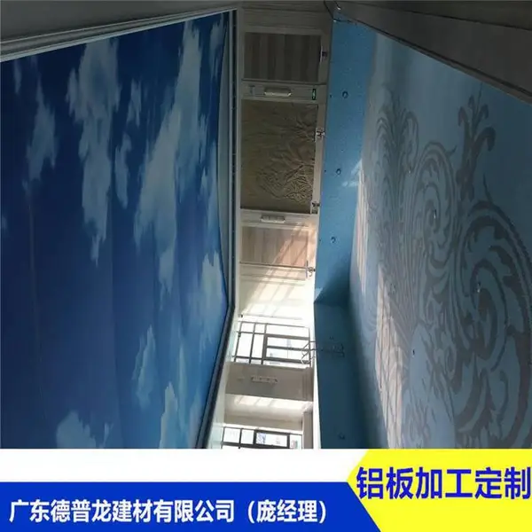 综合楼 游泳池蓝天白云 3D立体壁画铝单板 天花板吊顶 ***发布