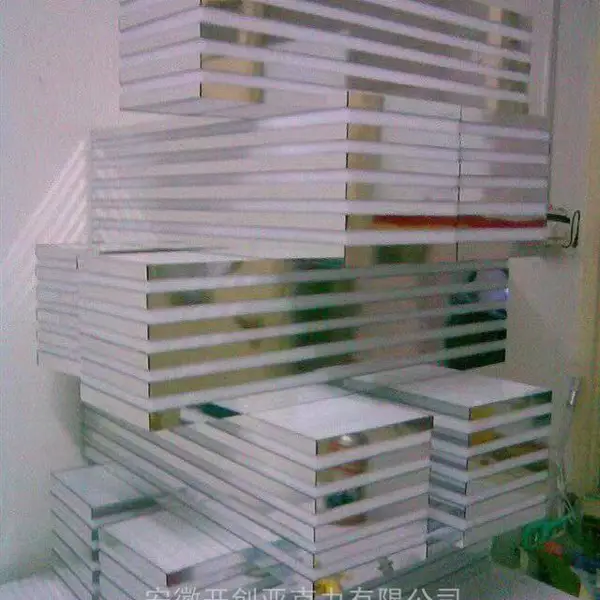镜面亚克力堆叠造型摆件 有机玻璃展示方块 橱窗陈列艺术装置定制