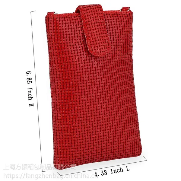 厂家批发定制单肩背红色手机包来图打样可添加logo