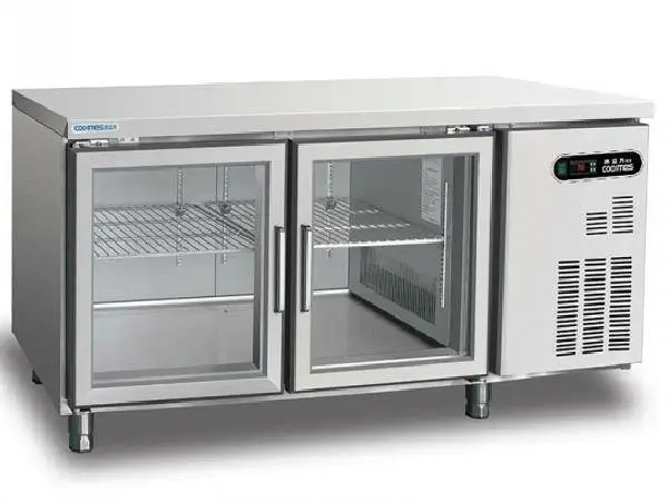 冰立方风冷工作台AWS15G 冰立方二玻璃门冷藏工作台 吧台饮料展示柜