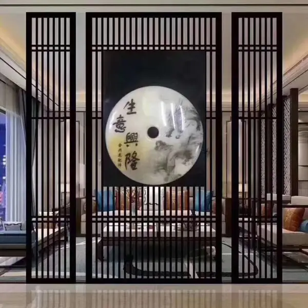 长沙别墅室不锈钢屏风装饰 金属隔断格栅定制 兴汇成