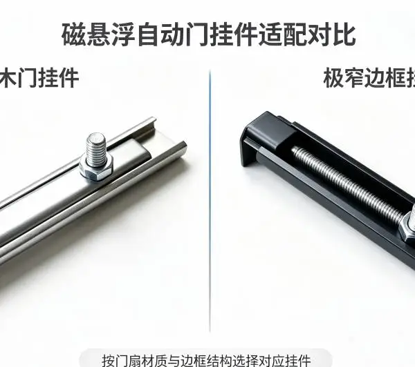 磁悬浮自动门极窄边框挂件 门扇连接安装配件