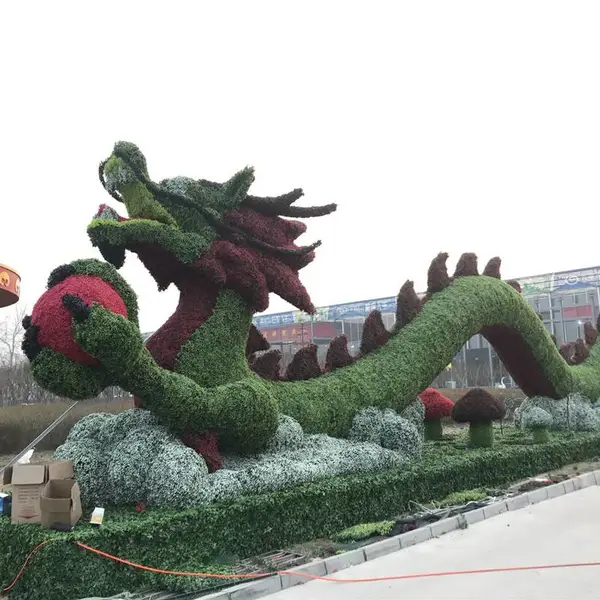 景观定制仿真绿雕 立体花坛 节庆景点雕塑 钢架结构 耐腐蚀工艺精湛