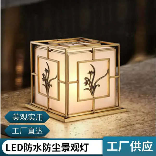 户外柱头灯太阳能庭院灯别墅小区景观灯柱头防水防尘新款