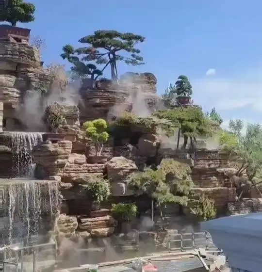 山东济宁 中型社区水泥假山 现场勘测设计 轻质高强结构 专业生产