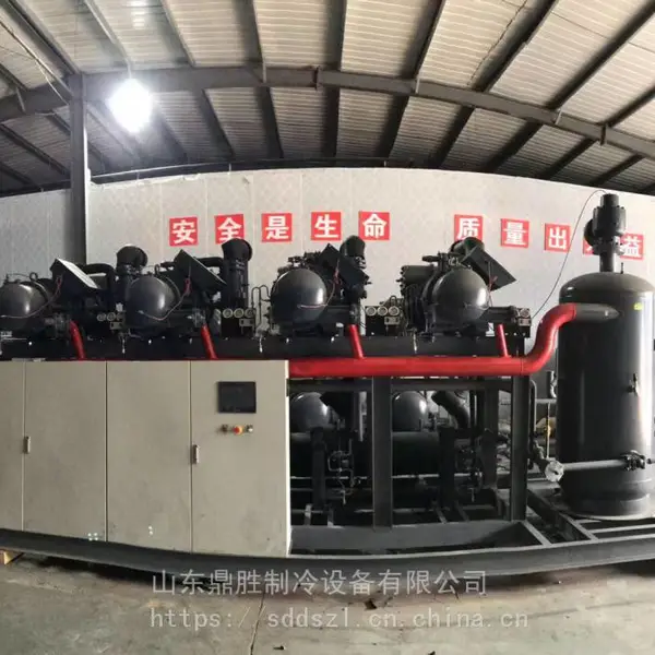 汉钟低温螺杆式四并联氟利昂制冷压缩机组 用于速冻机 速冻冷库