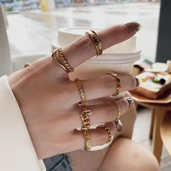 小情侣戒子 ***银色锌合金戒指 时尚饰品