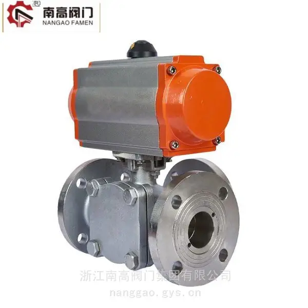 气动快装球阀Q645F-10P不锈钢304材质南高阀门三通分流阀