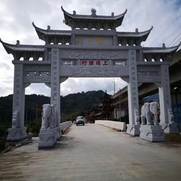 石牌坊 一门石牌坊定做样式 芝麻白石牌楼厂地供应