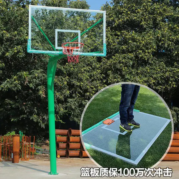 龙泰体育地埋固定圆管篮球架 直径165/220mm 安装简单