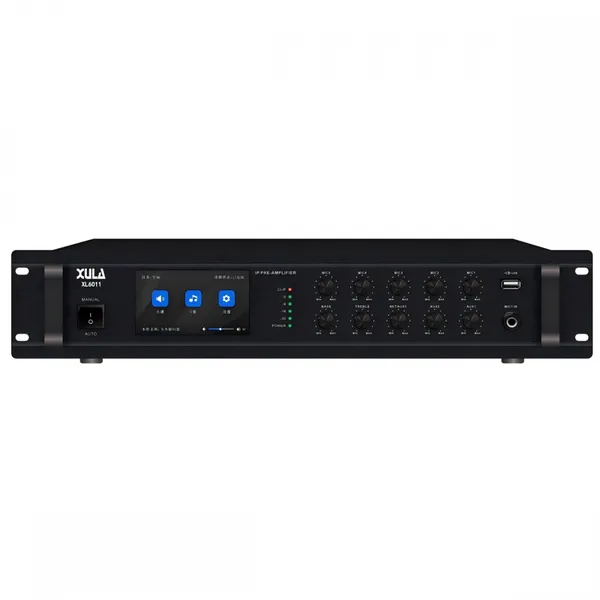 XULA XL6011 网络前置放大器带4.3寸触摸屏,10路音频信号输入