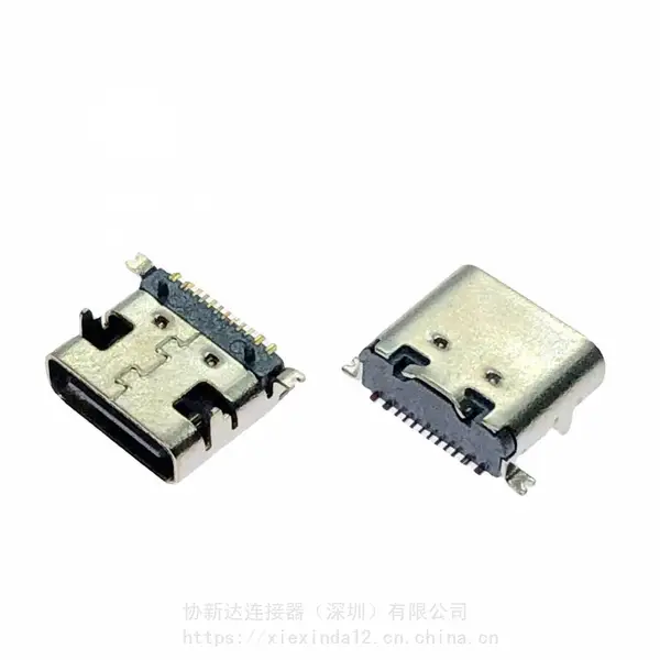 ��ʽ��ƬUSB-C�� 16P����ǰ�����Type-Cĸͷ DIP+SMT�ĽŲ��