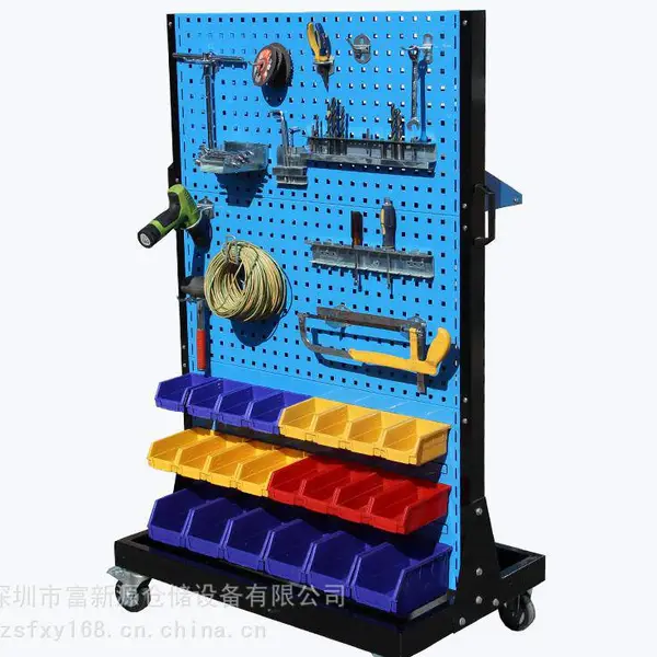 机床工具架图片 五金工具挂架定做 双面工具挂板架生产商
