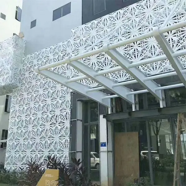 欧镁建材 3.0mm冲孔铝单板 宣传栏雕花镂空装饰铝板艺术造型铝天花