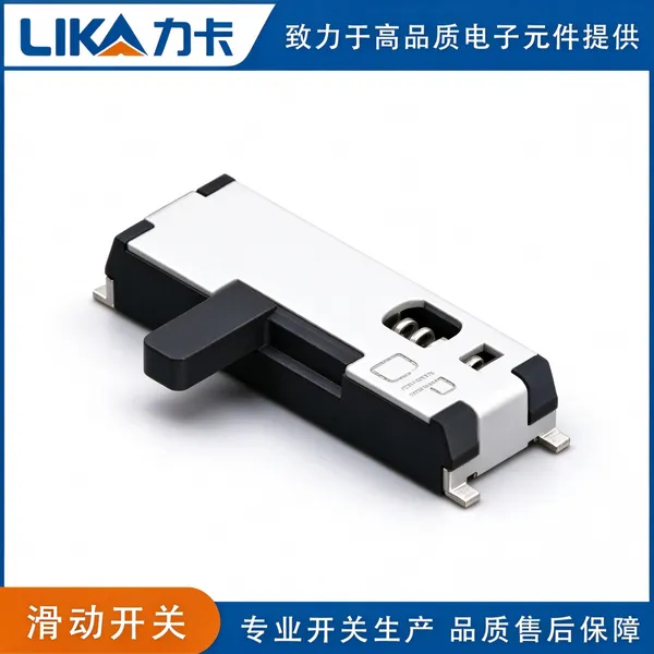 拨动开关SSS系列1P2T左向或右向复位型贴片侧拨二档滑动开关