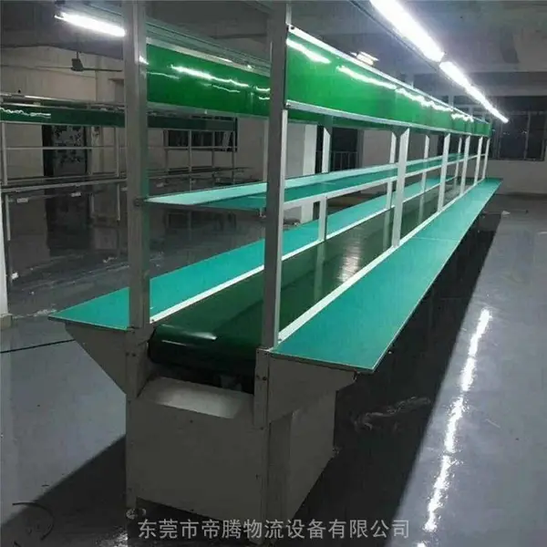 双并排流水线传送带 包装制品运输生产线 防静电皮带线铝材组装拉