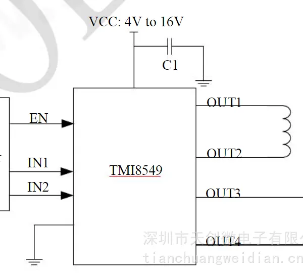 代理拓尔微 TMI8549 低饱和电压电机驱动IC
