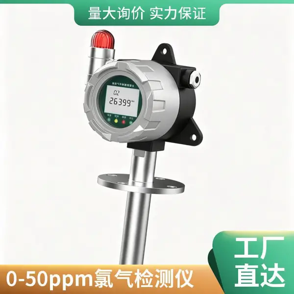 固定式法兰款氯气检测仪 4-20mA输出 RS485 联网报警系统