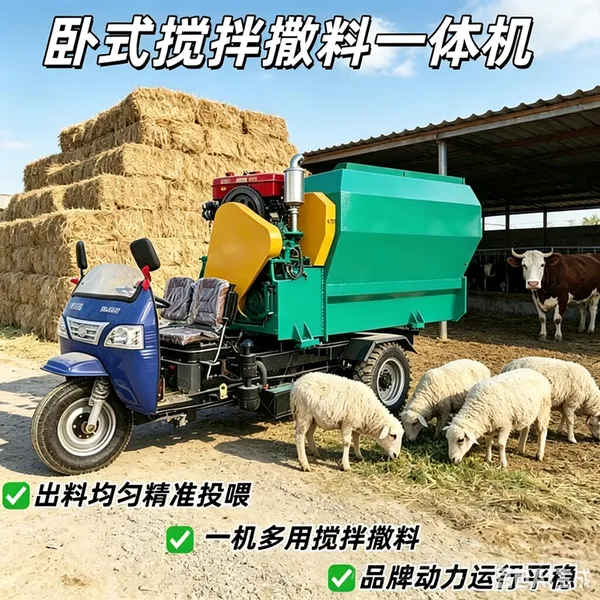 喂牛羊草料添料车 全自动搅拌撒草车 畜牧场车载式喂料车