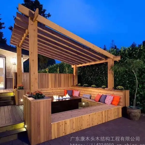 户外定制防腐木实木花架廊架葡萄架