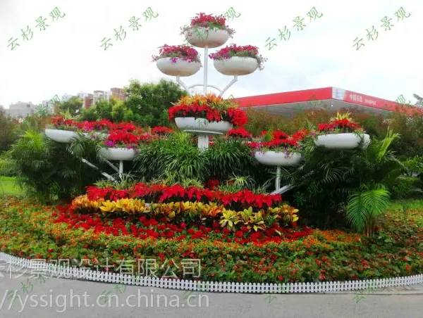铁艺花架_云杉景观室外造型立体花架_道路绿化_市政景观