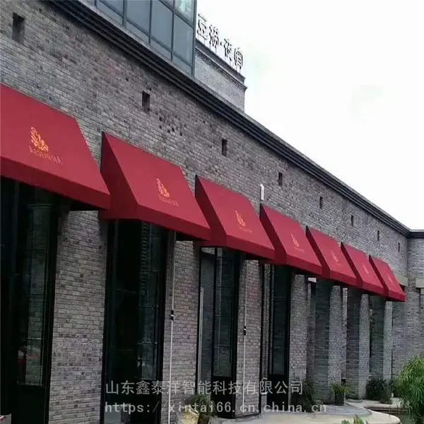 厂家直销日照伸缩雨篷 户外遮阳篷 法式篷 门头装饰蓬 西瓜篷 固定棚