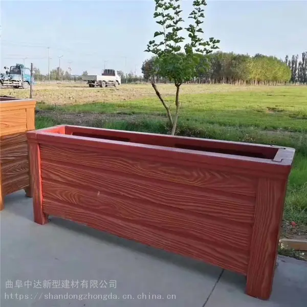 中达花箱 城市街道花箱 农村绿化用水泥仿木花箱