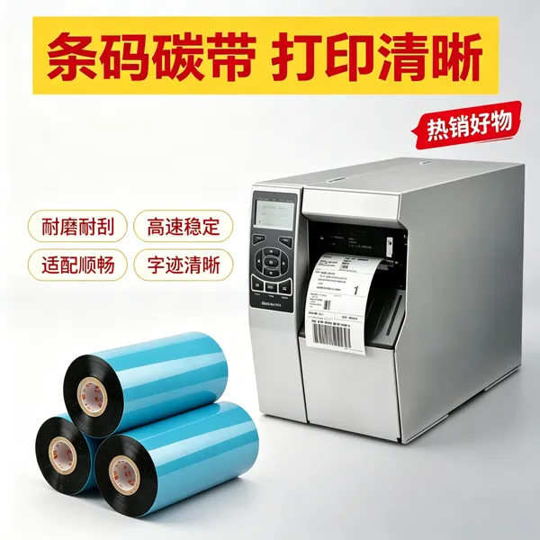 昕维90*300m增强混合基碳带10卷整箱条码打印机铜版纸H601色带
