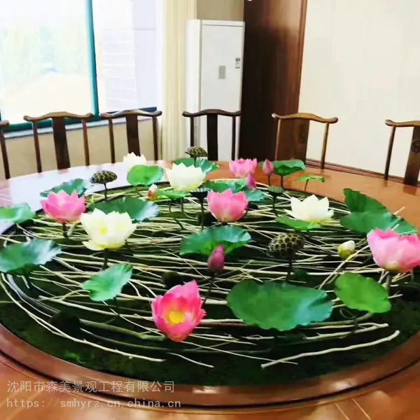 餐饮店假花装饰餐桌花艺酒店桌花宾馆摆花饭店假花装饰