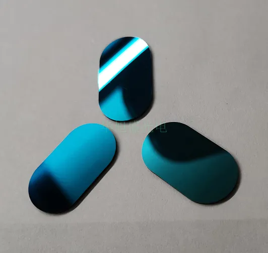 宝石蓝色增透膜镜片 905nm透过率98% HWB760玻璃双面AR膜