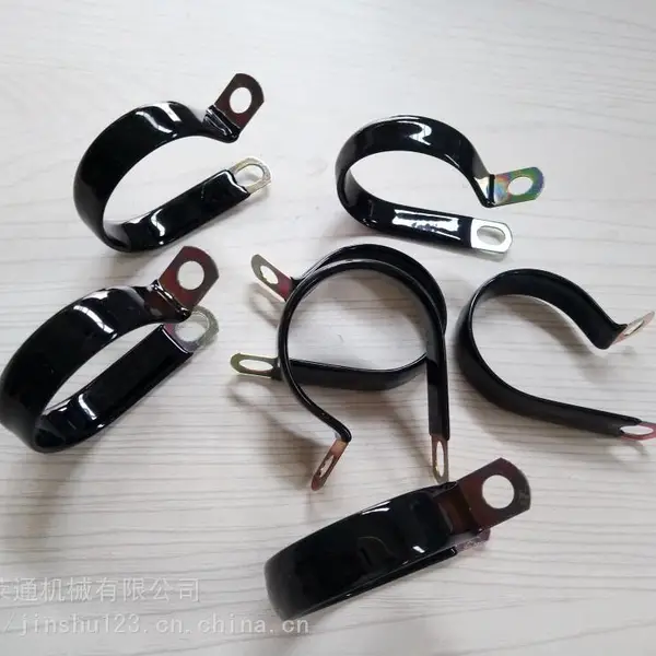 临汾空调扇用R型镀锌包胶线夹_Φ20金属R型管夹批发零售