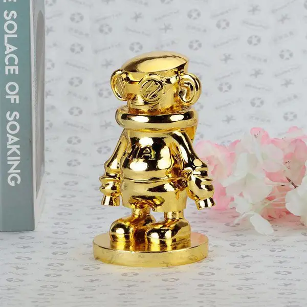 仿金树脂公仔定制 潮牌公仔玩具 创意卡通玩具 树脂玩具公仔