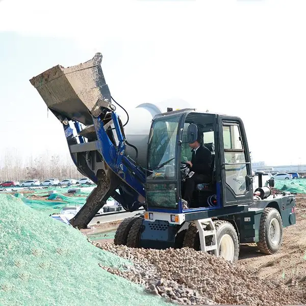 小型混凝土搅拌车建筑砂浆骨料混合搅拌罐车商混站自上料运输车