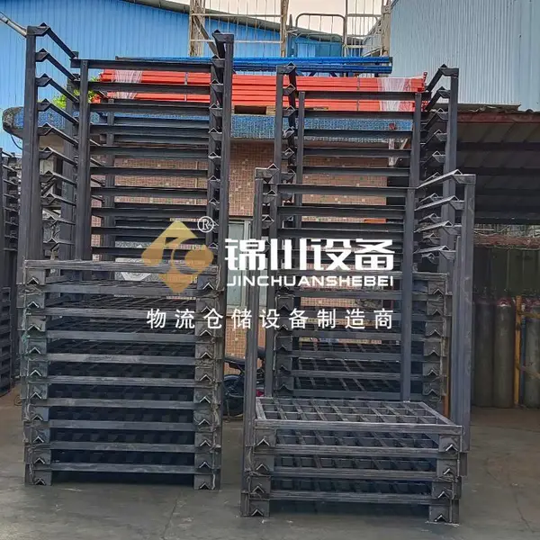 锦川非标钢制巧固架 可堆叠堆垛架 纺织厂卷布布料仓储周转架