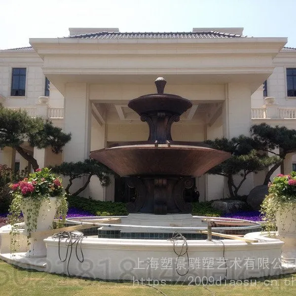 辽宁喷泉铜雕塑 别墅小区铜喷水花钵雕塑加工
