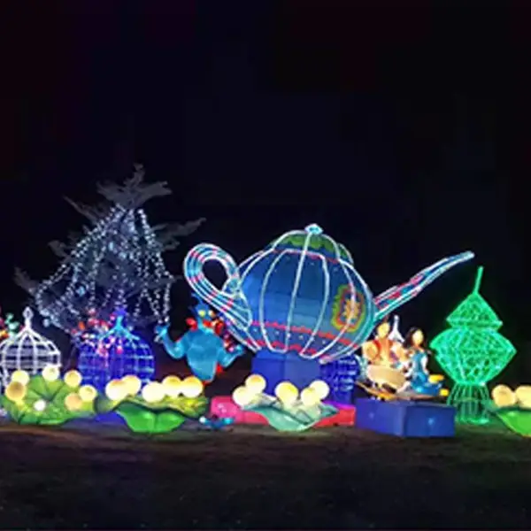 春节彩灯夜景灯光效果游览花灯华亦彩制作原创设计室外景观造型灯