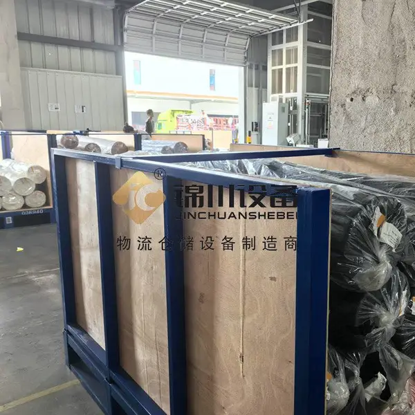 锦川非标钢制定制卷布仓储框 防压痕 印染厂布匹堆垛机适配料框